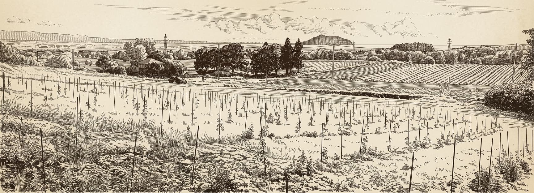 Etching of the Torocco Winery vineyard